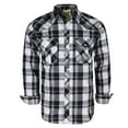 thumbnail image 1 of Coevals Club Men's Western Cowboy Long Sleeve Pearl Snap Plaid Work Shirts Black White 16 Large, 1 of 4