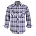 thumbnail image 1 of Coevals Club Men's Western Cowboy Long Sleeve Pearl Snap Plaid Work Shirts Blue Light Gray 13 4X-Large, 1 of 4