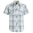 thumbnail image 1 of Coevals Club Men's Western Plaid Pearl Snap Buttons Two Pockets Casual Short Sleeve Shirts (White Plaid #28 4XL), 1 of 4