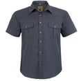 thumbnail image 1 of Coevals Club Men's Western Plain Pearl Snap Short Sleeve Shirt (Gray XL), 1 of 3
