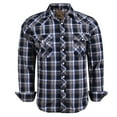thumbnail image 1 of Coevals Club Men's Western Shirt Cowboy Plaid Country Pearl Snap Button Long Sleeve Two Pockets Work Shirts 07 Blue Black White Medium, 1 of 7