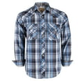 thumbnail image 1 of Coevals Club Men's Western Shirt Cowboy Plaid Country Pearl Snap Button Long Sleeve Two Pockets Work Shirts 10 Light Blue White Gray 4X-Large, 1 of 7