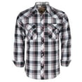 thumbnail image 1 of Coevals Club Men's Western Shirt Cowboy Plaid Country Pearl Snap Button Long Sleeve Two Pockets Work Shirts 18 White Black Red 3X-Large, 1 of 7