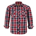 thumbnail image 1 of Coevals Club Men's Western Shirt Cowboy Plaid Country Pearl Snap Button Long Sleeve Two Pockets Work Shirts 24 Red Black White XX-Large, 1 of 7