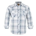 thumbnail image 1 of Coevals Club Men's Western Shirt Cowboy Plaid Country Pearl Snap Button Long Sleeve Two Pockets Work Shirts 28 White Plaid Medium, 1 of 7