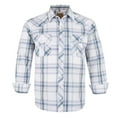 thumbnail image 1 of Coevals Club Men's Western Shirt Cowboy Plaid Country Pearl Snap Button Long Sleeve Two Pockets Work Shirts 28 White Plaid XX-Large, 1 of 7