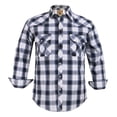 thumbnail image 1 of Coevals Club Men's Western Shirt Cowboy Plaid Country Pearl Snap Button Long Sleeve Two Pockets Work Shirts 35 White Gray Red Line Large, 1 of 8