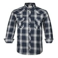 thumbnail image 1 of Coevals Club Men's Western Shirt Cowboy Plaid Country Pearl Snap Button Long Sleeve Two Pockets Work Shirts 41 Moonlit Ocean Plaid Large, 1 of 7