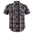 thumbnail image 1 of Coevals Club Men's Western Shirt Cowboy Plaid Country Pearl Snap Button Short Sleeve Two Pockets Work Shirts 01 Purple Black White Small, 1 of 7