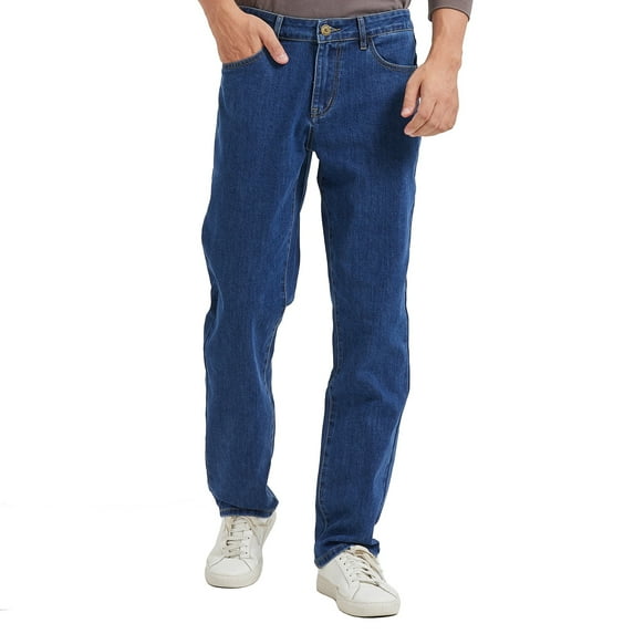 Coevals Club Men's classical jeans blue regular high quality five-pocket pants for men casual pants 30L 3# Medium Stonewash 30