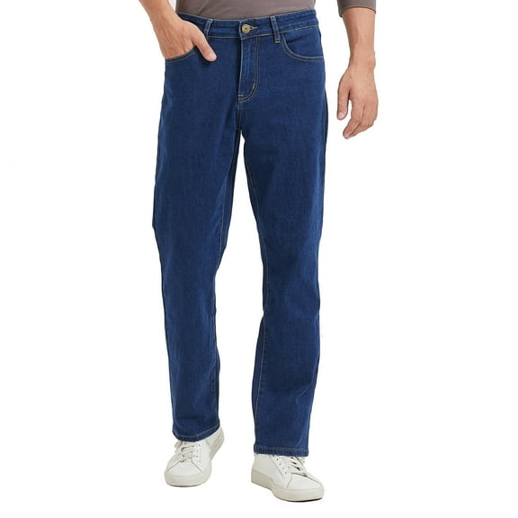 Coevals Club Men's classical jeans blue regular high quality five-pocket pants for men casual pants 30L 4# Dark Stonewash 30