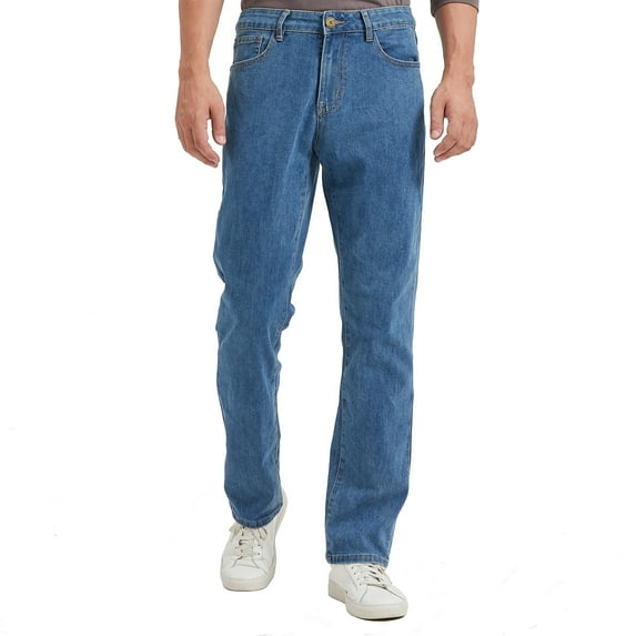 Coevals Club Men's classical jeans blue regular high quality five-pocket pants for men casual pants 32L 1# Vintage Blue 42