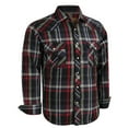 thumbnail image 1 of Coevals Club Mens Pearl Snap Plaid Western Cowboy Button Up Long Sleeve Shirts Black Gray Red 06 3X-Large, 1 of 7