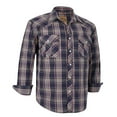 thumbnail image 1 of Coevals Club Mens Pearl Snap Plaid Western Cowboy Button Up Long Sleeve Shirts Gray Navy 26 XX-Large, 1 of 8