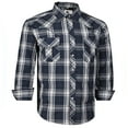 thumbnail image 1 of Coevals Club Mens Pearl Snap Plaid Western Cowboy Button Up Long Sleeve Shirts Moonlit Ocean Plaid 41 X-Large, 1 of 7