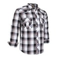 thumbnail image 1 of Coevals Club Mens Pearl Snap Plaid Western Cowboy Button Up Long Sleeve Shirts White Black Red 18 X-Large, 1 of 7