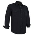 thumbnail image 1 of Coevals Club Mens Pearl Snap Solid Western Cowboy Button Up Dress Long Sleeve Work Shirts Black Large, 1 of 6