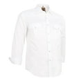 thumbnail image 1 of Coevals Club Mens Pearl Snap Solid Western Cowboy Button Up Dress Long Sleeve Work Shirts White 4X-Large, 1 of 7