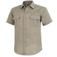 thumbnail image 1 of Coevals Club Mens Pearl Snap Solid Western Cowboy Button Up Dress Short Sleeve Work Shirts Khaki Large, 1 of 5