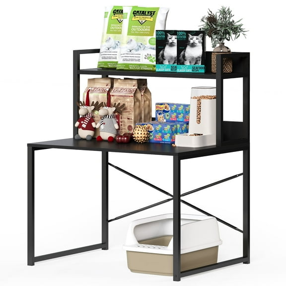 Coewske 42.1" Tall Large Self-Cleaning Litter Box Enclosure with Storage Shelf