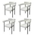 thumbnail image 1 of Coewske 4PCS Kitchen Dining Chair Modern Upholstered Armchair w/ Metal Legs White, 1 of 5
