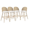 thumbnail image 1 of Coewske 4PCS Rattan Swivel Bar Stool Upholstered Counter Height Bar Chair Set w/ Metal Legs White, 1 of 6