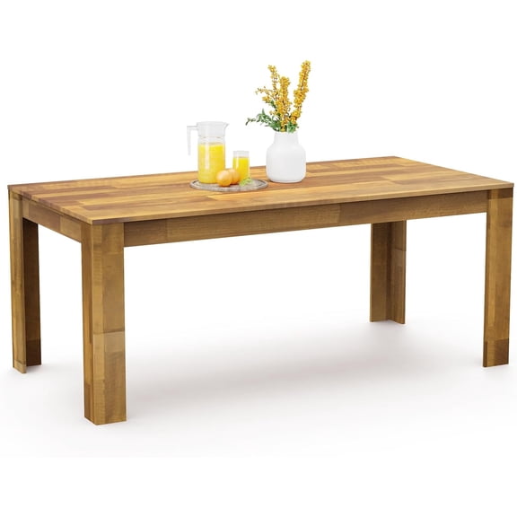 Coewske 71'' Large Dining Table Wooden Kitchen Dining Room Table Waterproof Brown