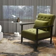 thumbnail image 1 of Coewske Green Velvet Modern Accent Chair Upholstered Armchair w/ Pillow Wood Frame, 1 of 6