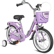 Coewske Kids Bike 16 inch Boys Girls Bicycle with Training Wheels, Purple