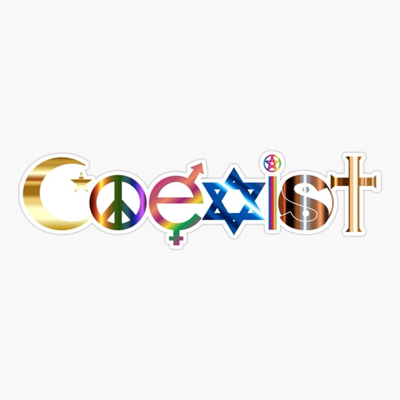 Coexist Ornate Unity Design Sticker