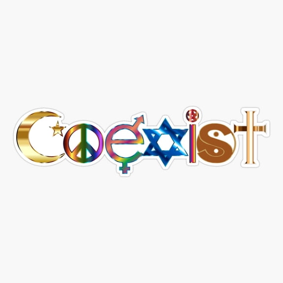 Coexist Unity Peace Message Sticker