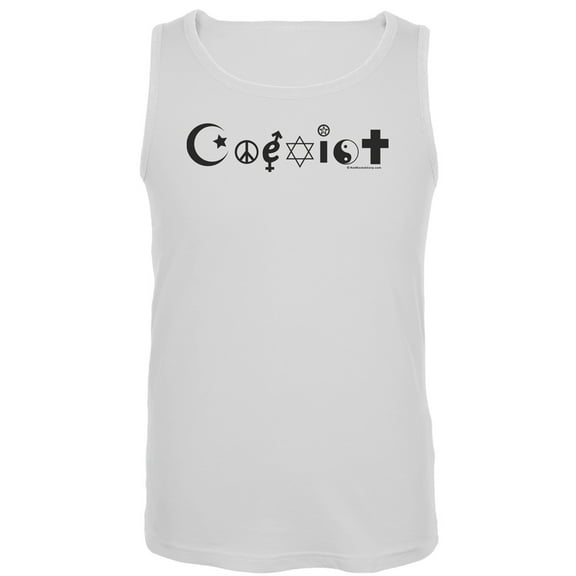 Coexist White Tank Top - Large