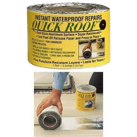 Cofair Prod QR325 Quick-Roof Waterproof Repair - 3 inch x 25 Ft.