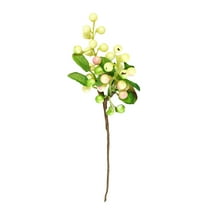 CofeeMO 5 Twigs Artificial Berries, Fake Greenberries Lifelike Green Berry with Stems Christmas Simulation Flowers for Valentine's Day Wedding Bridal Home Kitchen Party Decoration