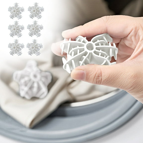 CofeeMO 6 Pack Laundry Balls Reusable Snowflake Shaped Reusable Dryer Balls Deep Cleaning Anti-Winding