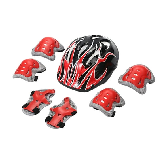 CofeeMO 7pcs Roller Skating Protection Gear Set, Knee Pads + Elbow Pads + Gloves + Helmet