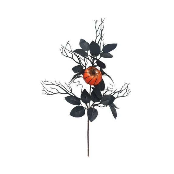 CofeeMO Black Artificial Flowers Picks Stems 17 inches Halloween Branches Fake Gothic Floral Decor for Vases Haunted House Party