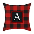 thumbnail image 1 of CofeeMO Buffalo Plaid Initial A Decorative Throw Pillow Cover, 18", 1 of 8