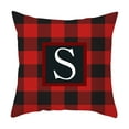 thumbnail image 1 of CofeeMO Buffalo Plaid Initial S Decorative Throw Pillow Cover, 18", 1 of 8