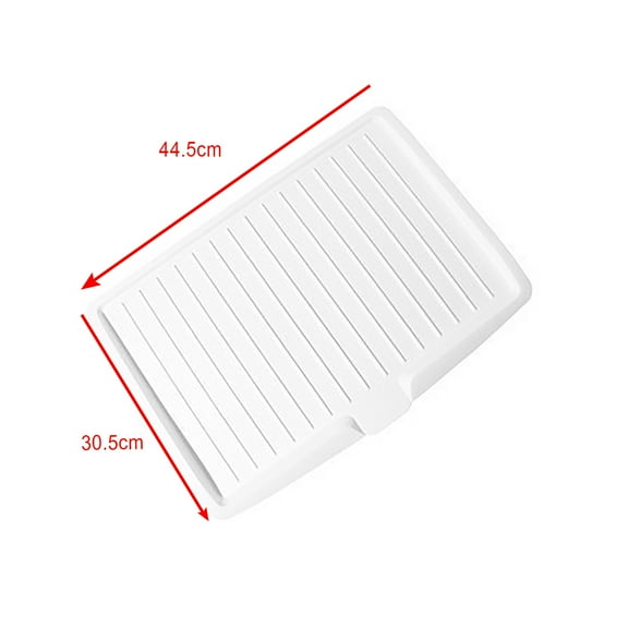 CofeeMO Dish Drying Mat,Plastic Dish Drainer Board,Drying Rack Tray,Draining Plate Strainer Mat with Side Drop,17.6x12.2 Slope Diversion Drainboard for Dish Rack Kitchen Counter