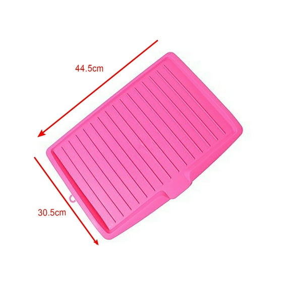 CofeeMO Dish Drying Mat,Plastic Dish Drainer Board,Drying Rack Tray,Draining Plate Strainer Mat with Side Drop,17.6x12.2 Slope Diversion Drainboard for Dish Rack Kitchen Counter