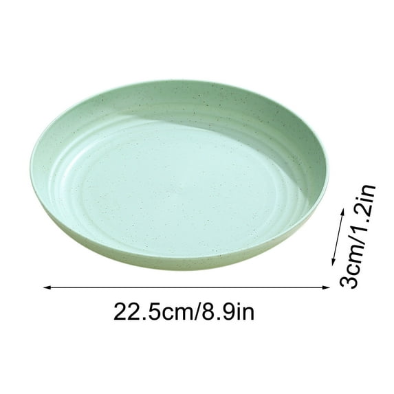 CofeeMO Plastic Dinner Plates, Microwave Safe Wheat Straw Plates, Unbreakable Reusable Plates for Kitchen & Restaurants, Non-Toxic Dishwasher Safe Tableware, Green