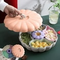 thumbnail image 1 of CofeeMO Pumpkin Snack Tray, Versatile Party Bowl with Removable Compartments and Lid, Divided Serving Dishes for Fruits, Nuts, Candy, Appetizer, Snacks, Orange, 1 of 6