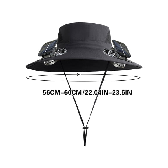 CofeeMO Solar Fan Hat, Wide Brim Solar Fan Hat, Outdoor Wide Brim Sun with 2 Solar Fishing Hat - Removable & USB Charging Fan,3 Speed Adjustable Fans Hats