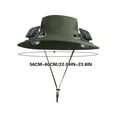 thumbnail image 1 of CofeeMO Solar Fan Hat, Wide Brim Solar Fan Hat, Outdoor Wide Brim Sun with 2 Solar Fishing Hat - Removable & USB Charging Fan,3 Speed Adjustable Fans Hats, 1 of 5