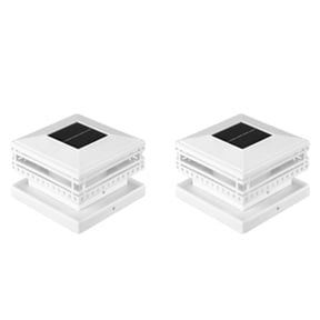 CofeeMO Solar Post LED Lights, Polyester White, 2 Pack