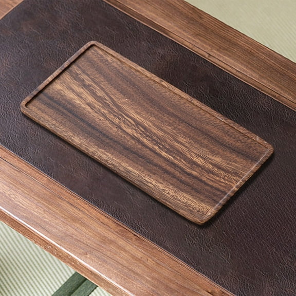 Wood Serving Tray Rectangular Decorative Platter for Home Decor Kitchen Table Tea Coffee Candle Holder, Brown