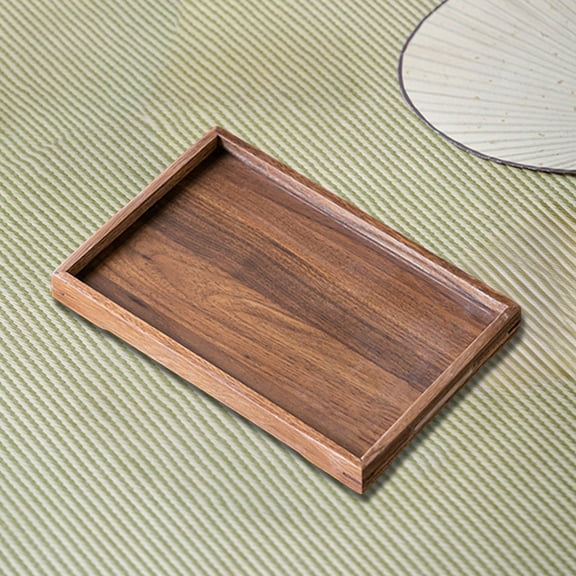 Wood Serving Tray Rectangular Decorative Platter for Home Decor Kitchen Table Tea Coffee Candle Holder, Brown