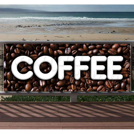 Coffee 13 oz Vinyl Banner With Metal Grommets