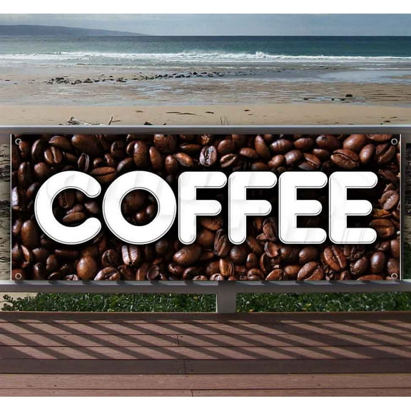 Coffee 13 oz Vinyl Banner With Metal Grommets